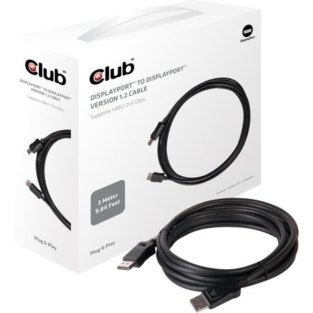 CLUB 3D B.V Display Port 1.2 Male To Displayport 1.2 Male Cable 3Meter/9.84Ft 4K CAC-1064